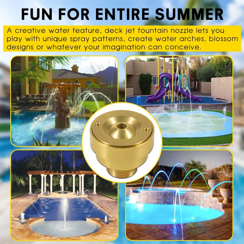 DearChan Swimming Pool Spa Brass Deck Jet Fountain Crown Nozzle