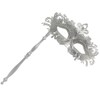 WILOVCOS Womens Masquerade Mask with Stick, Handheld Mardi Gras Mask,Venetian
