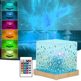 Galaxy Projector Night Light for Bedroom, Touch Lamps Bedside Star Projector for Kids, Ice Cube Ocean Wave Sensory Lights 16 Color Adjustable Brightness Crystal Lamp (Ice Cube)