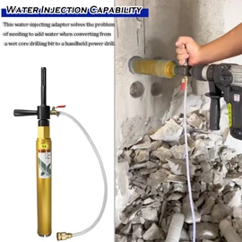 1 1/4"-7 Male to SDS Plus Drill Adapter Kit- Water Injection Capable, Includes Solid Brass Hose Quick Connector and Hose - Compatible with 1 1/4"-7 Core Bits for Concrete Core Drilling