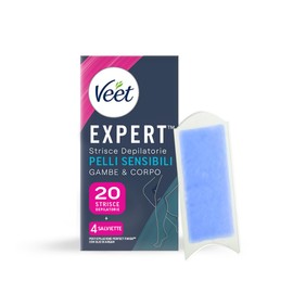 Veet Expert Strisce Corpo e Gambe Pelli Sensibili, 20 strisce