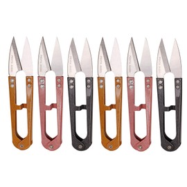 Penta Angel Multicolor Mini Sewing Scissors Clipper Small Embroidery Thread Thrum Yarn Trimming Nipper U-Shaded Craft Cross Stitch Scissors for Stitch DIY Supplies, 6PCS