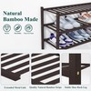 Smiry Shoe Rack, 3 Tier Thick Bamboo Shoe Organizer, Stackable