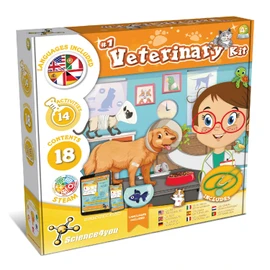 Science4You First Veterinary Kit for Kids Age +4 – Game with14 Educational Science Activities for Kids: Includes Vet Costume + Stethoscope Toy, Role Play Doctors Gift for Boys and Girls age 4+