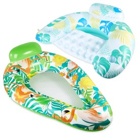2 Packs Inflatable Pool Floats for Adult,Floating Lounge Chairs,Floating Chair for Party Summer Water Beach Lake Fun Inflatable Pool Lounge Floats - Premium Comfort for Relaxation in Water