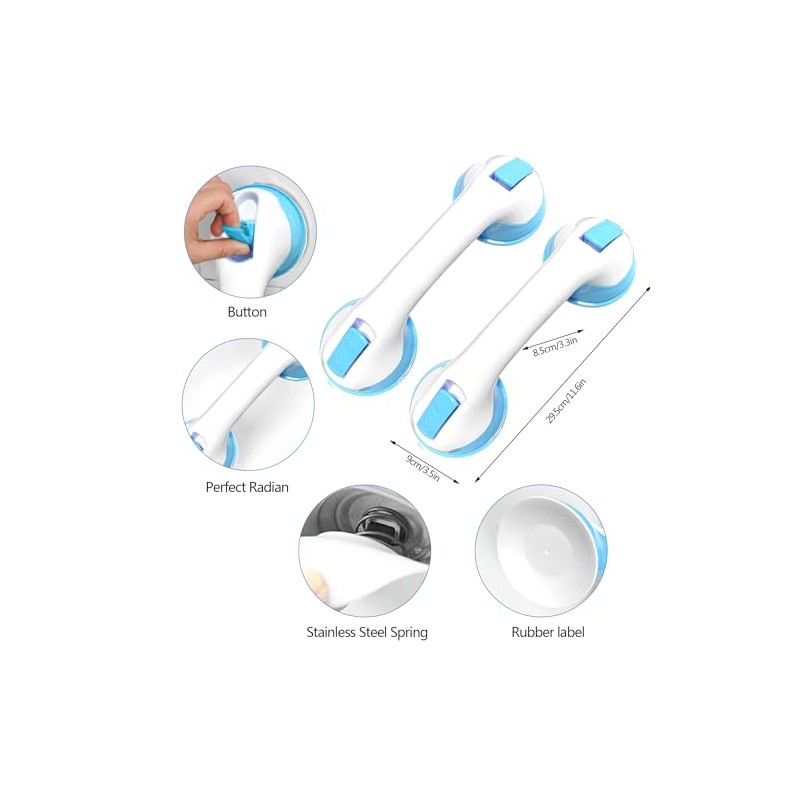TZEKING Pack of 2 Grab Handles for Seniors, Shower Handle,