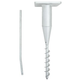 vidaXL In-Ground Parasol Base with Screw-in Rod - 6.3"x6.3"x20.5" Steel, Space-Saving, Durable, Silver, Outdoor Shade Support