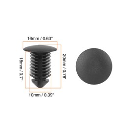 X AUTOHAUX Plastic Rivets Fastening Clips Plastic Bolts 10 mm Hole Through Rivets Bolt Rivets Black for Car Pack of 40