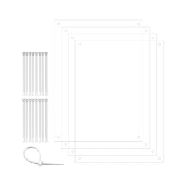 4 Pack Pet Cage Liner Pet Rabbit Habitat Guinea Pig Cage 8" x 11" Flexible Plastic Side Protection Mess Guard Panels with Zip Ties by Marketing Holders