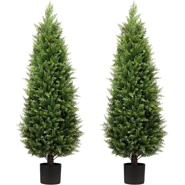 4ft Artificial Cedar Trees Artificial Topiary Trees Set of 2