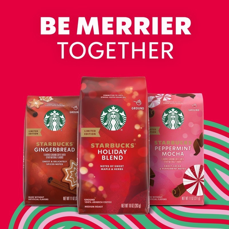 Starbucks Ground Coffee, Medium Roast Coffee, Holiday Blend, 100% Arabica,