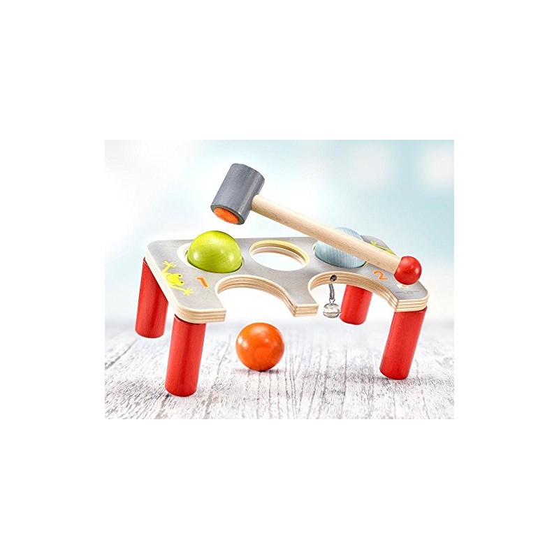 Selecta 62060 Wooden Knock Bench Multi-Coloured 22 cm