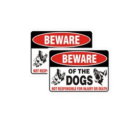 2 Packs Beware of Dog Sign 10"x 7" Rust Free .40 Aluminum, UV Printed- Professional Graphics- Easy to Mount- Indoor Or Outdoor Use- Beware of Dog Warning Signs