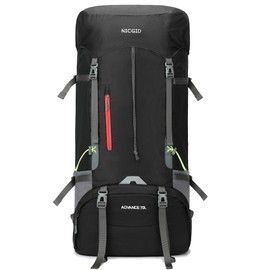 Nicgid 70L Lightweight Hiking Backpack Foldable Multi-Functional Travel Bag Water Resistant Casual Camping Rucksack for Men Women Outdoor Sport Mountain
