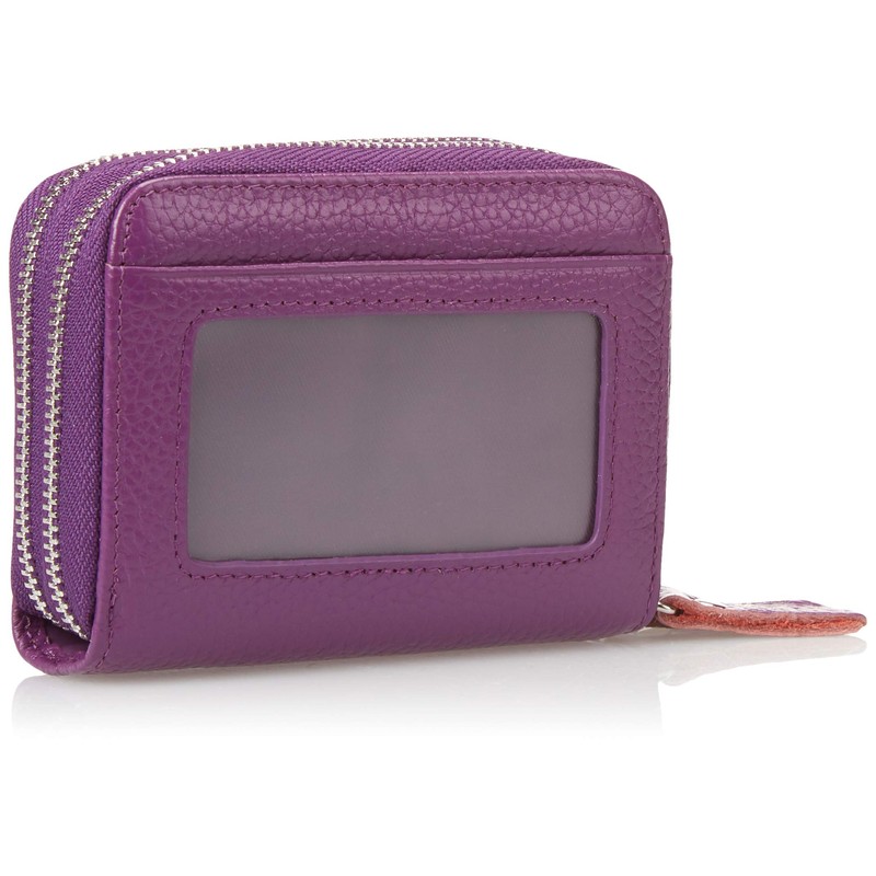 KALMOR Wallets for Women Leather Double Zipper RFID Blocking Purse