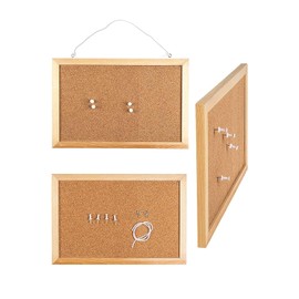 WE-STOCK Cork Notice Board with Wooden Frame - 20 x 30 cm - Perfect for Office, Home and School