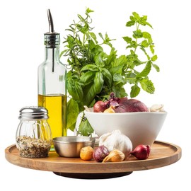 Tablecraft Acacia Wood Lazy Susan for Dining Table, Commercial Grade Server for Restaurant Professional Foodservice, Countertop or Buffet Line, for Entrees, Appetizers, Desserts, Condiments, 18"