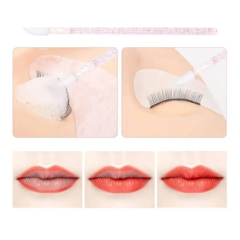100 Microbrush+50 Lip Brush+50cepillos Para Pestañas Glitter