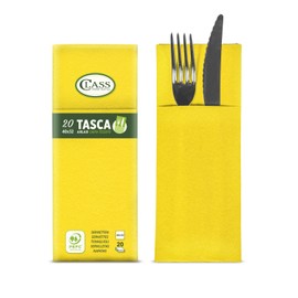 Class c4032ta-131-pefc Airlaid Napkin Pocket Cutlery, Paper, Yellow, 40 x 32 x 0.8 cm, 20 units