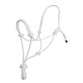 Hunters Saddlery Natural Horsemanship Rope Halter Headcollar Compatible with Parelli Horse Training Method (Cob/Arab, White)