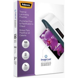 52454 Fellowes Imagelast Laminating Pouches with Uv Protection, 3 Mil, 9 inch X 11.5 inch, Clear, 100/pack