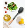 Large Silicone Cooking Spoons, Nonstick Solid Wooden Handle Spoon, Heat