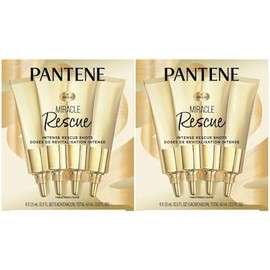 Pantene Hair Mask Miracle Rescue Shots, Intensive Repair Treatment for Damaged Hair, 4 count 0.5 oz Each, Twin Pack
