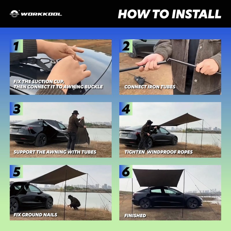Awning Tarp for Camping,Tailgate Awnings & Shelters for Sun Shade