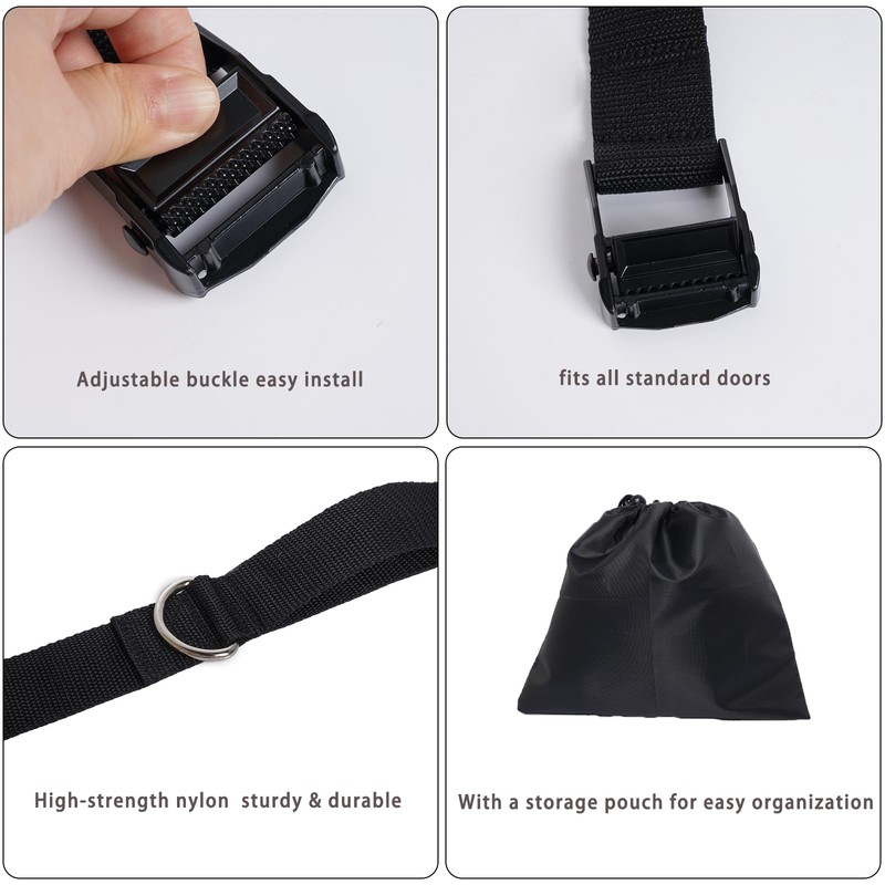 1Pcs Black Heavy Duty Multi-Loop Door Anchor for Resistance Bands,