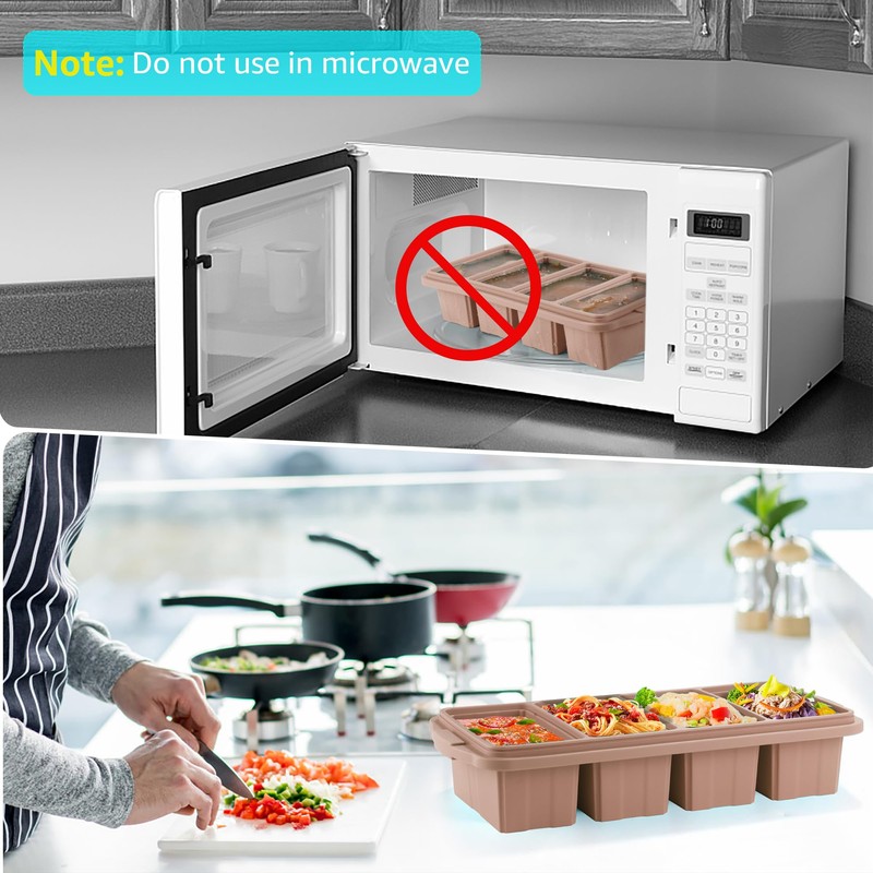 Ztomine Silicone Freezer Tray With Lid - Silicone Freezer Food