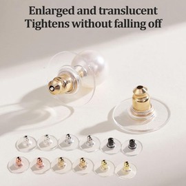 100Pcs Earring Backs, Soft Transparent Earring Backs,Universal Plastic EarringBacks, Replacement Secure Ear Lockings, Non-allergenic EarringStoppers for Women's DIY Jewelry Supplies