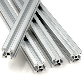 T Slot 2020 Aluminum Extrusion European 400mm Standard Silver Extruded Aluminum Anodized Linear Rail High Strength Guide Frame for 3D Printer Parts and CNC DIY Workbench(4 PCS 15.75Inch)