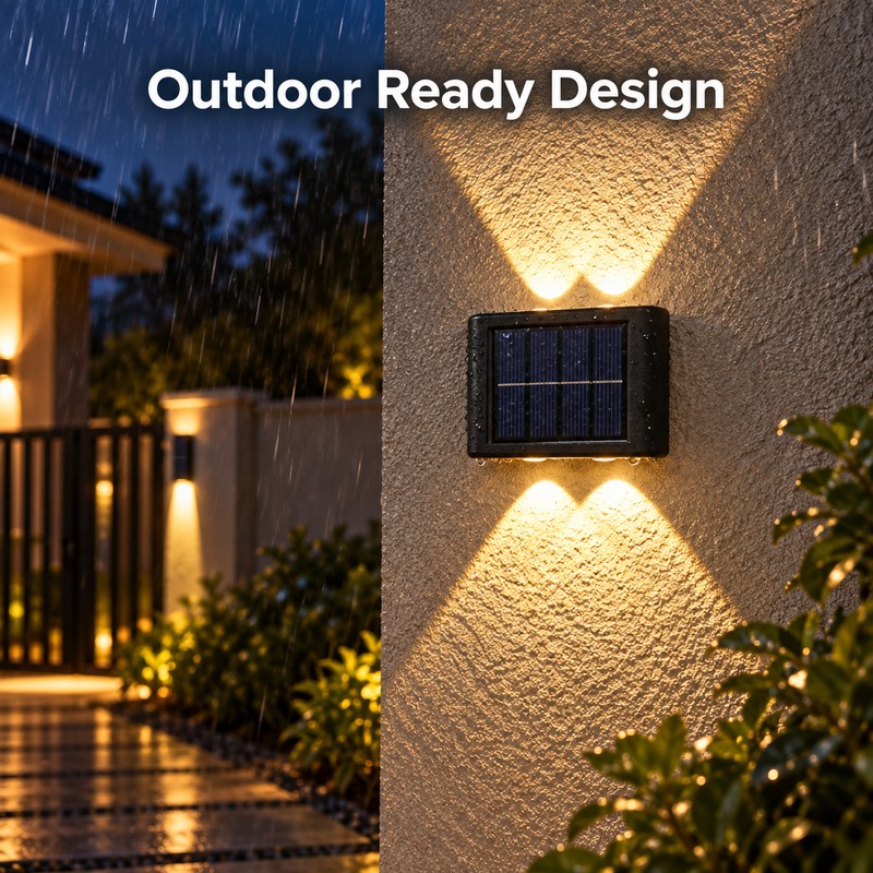 Solar Wall Light Outdoor LED Garden Lamp – Waterproof Solar