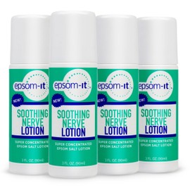 Epsom-It Soothing Nerve Lotion - Roll On Epsom Salt Magnesium Lotion, Topical Magnesium Cream with Capsaicin & Arnica for Tired Muscles, and Sleep, 3oz, 4-Pack