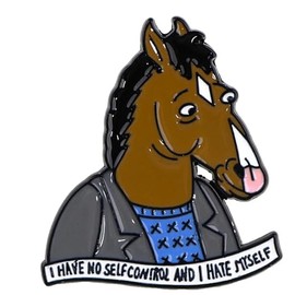 Bojack Cartoon Horseman No Self Control 1.36 Inches Tall Metal Enamel Pin