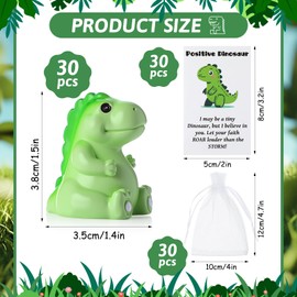 HappyAlley 30 Set/90 Pcs Employee Appreciation Gifts Bulk Funny Positive Dinosaur with Inspirational Cards Tiny Resin Dinosaur Figures for Coworker Team Building Gifts Birthday Graduation Party Favors