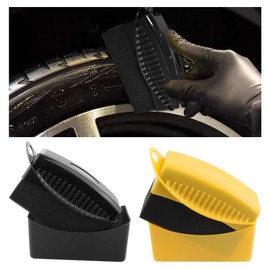 wedfish 2PCS Tire Shine Applicator Pad,Reusable Tire Dressing Applicator for Waxing Polishing with Cover and Anti-Slip Handle,Universal Tire Applicator Pads for Car Interior/Hood/Window