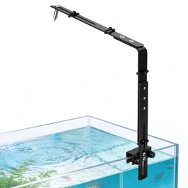 MEKOTRIN Adjustable Aquarium Light Bracket, Universal Aquarium Light Stand for Reptile Lamp Fish Tank LED Lamps Plant Light, Suitable for 13mm Aquarium Walls (2.8mm Aluminum, Black)