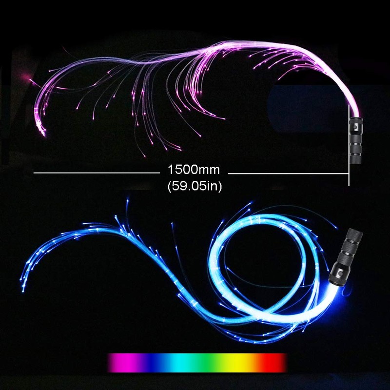 kingmaled LED Fiber Optic Dance Whip, 10 Colors 40 Effects
