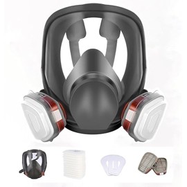 Reusable Respirator full Face Gas Cover, Organic Vapor Mask and Anti-fog, for Painting, mechanical polishing, logging, welding, Against Dust, Staining, Sanding & Cutting
