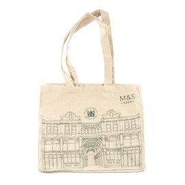 M&S Marks & Spencer Large Cotton Shopping Tote Bag, Foldable, Heritage Print, 40x36x22cm