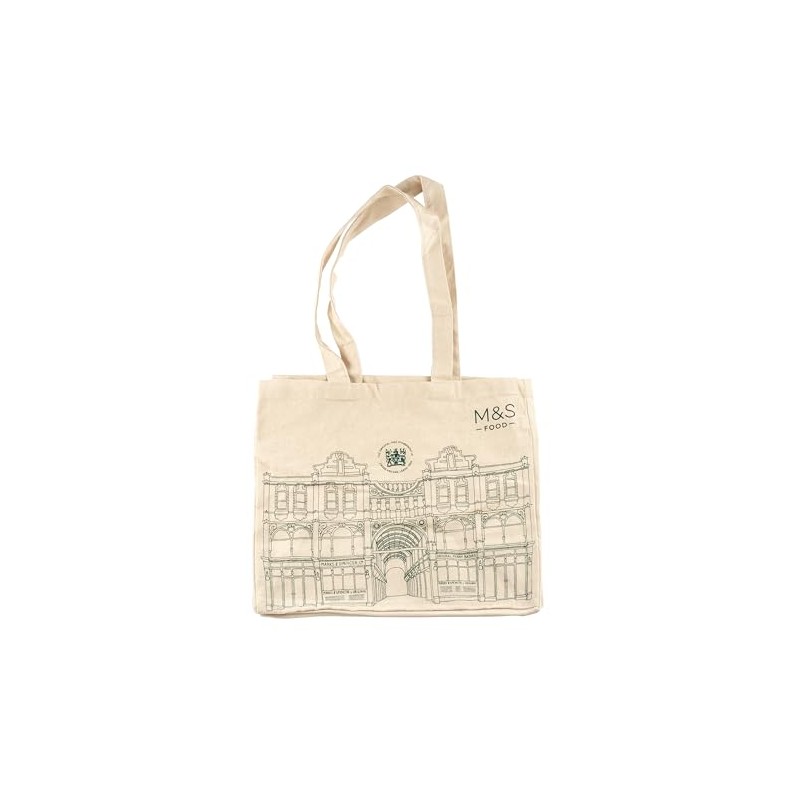 M&S Marks & Spencer Large Cotton Shopping Tote Bag, Foldable,