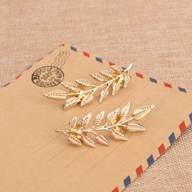 Wheat Leaf Brooch Pin, Shirt Lapel Pin, Men's Collar Brooch, Double Leaf Collar Brooch for Men’s Suit, Lapel, and Women’s Business Accessories-gold