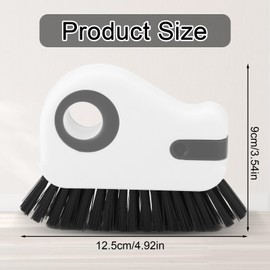 PEUTIER 2pcs Crevice Cleaning Brush, Hard Bristle Window Track Cleaning Tools 2 in 1 Cleaner Scrub Brush Grip Brush Cleaner with Hidden Scraper for Sliding Door Sill Shutter Vents Household