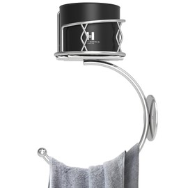 Soporte Simple de Plata para Toallas de Mano para Pared de Baño, Gancho de Toalla de Pared Metálico Robusto con Soporte para Velas y Botellas, Perchero para Toallas de Mano/Colgador para Decoración de