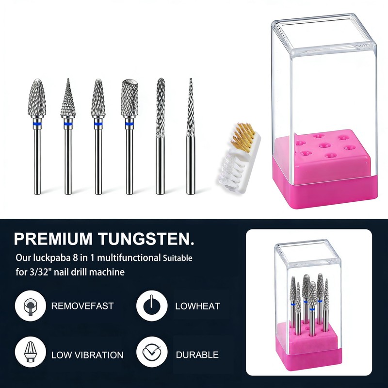 Carbide Nail Drill Bits Set, 3/32 Inch Nail Drill Bits