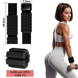 Adjustable Wrist Weights Ankle Weights for Women and Men - Set of 2 (1lb Each), Arm Ankle Weight for Strength Training, Pilates, Cardio, Running, Swimming, Yoga, Dance, Walking-Black