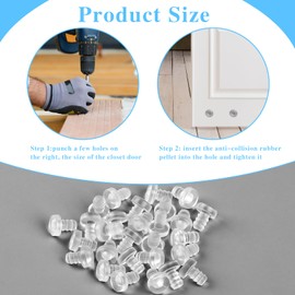 Transparent Rubber Stop Dampers, Pack of 100 Rubber Buffers, Furniture Buffers, Furniture Door Buffers, Anti-Collision Table Bumpers, Transparent Rubber Grippers for Glass Tables, Drawers, Cabinet