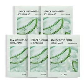 Kim Jeong-moon Aloe Lassence Loe Cure Phyto Green Serum Mask 10 sheets (new type) Whitening Pore Care 5 pcs So / 김정문알로에 라센스 로에 큐어 피토그린 세럼 마스크 10매(신형) 화이트닝 모공케어 5개 So