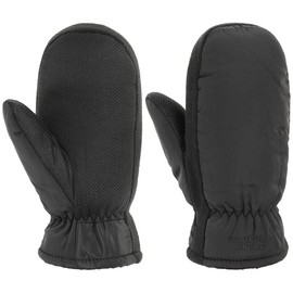 Lipodo Mittens with Teddy Lining Women/Men - Lightweight Rubberised Interior - Women's Gloves - Men's Gloves - Lined Gloves Autumn/Winter - Mittens, black